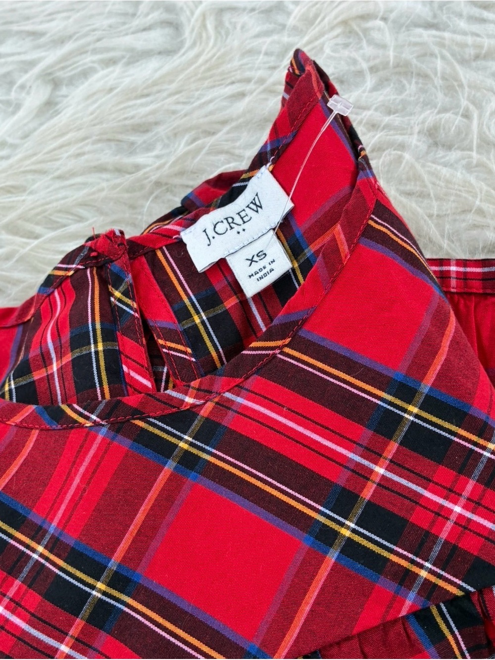 🌺NWOT J crew plaid crewneck long sleeve top 🌺size XS